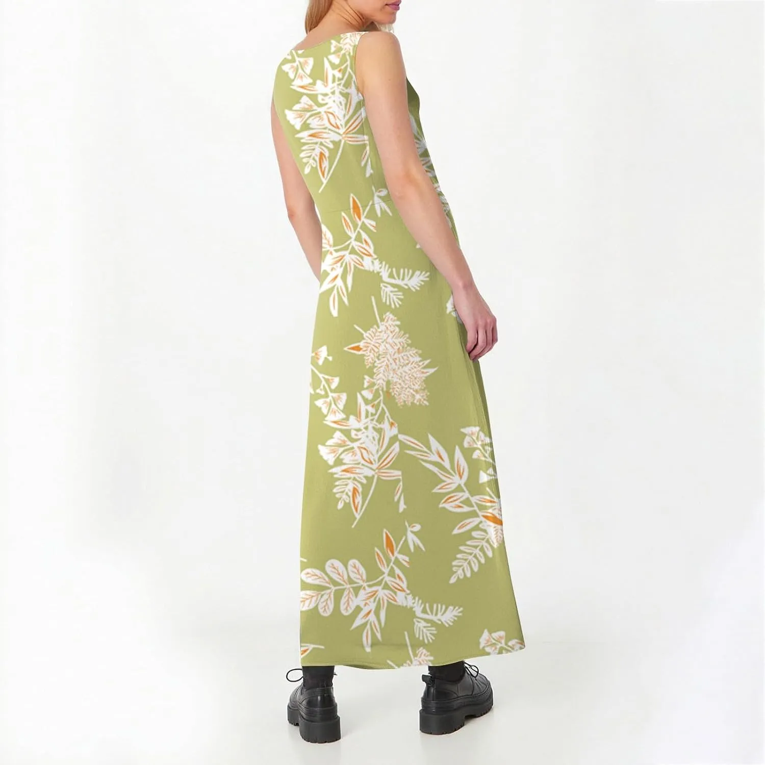 Summer Dresses for Women 2025 Linen Plus Size Tank Sundresses Beach Vacation Sleeveless Floral Dress with Pockets