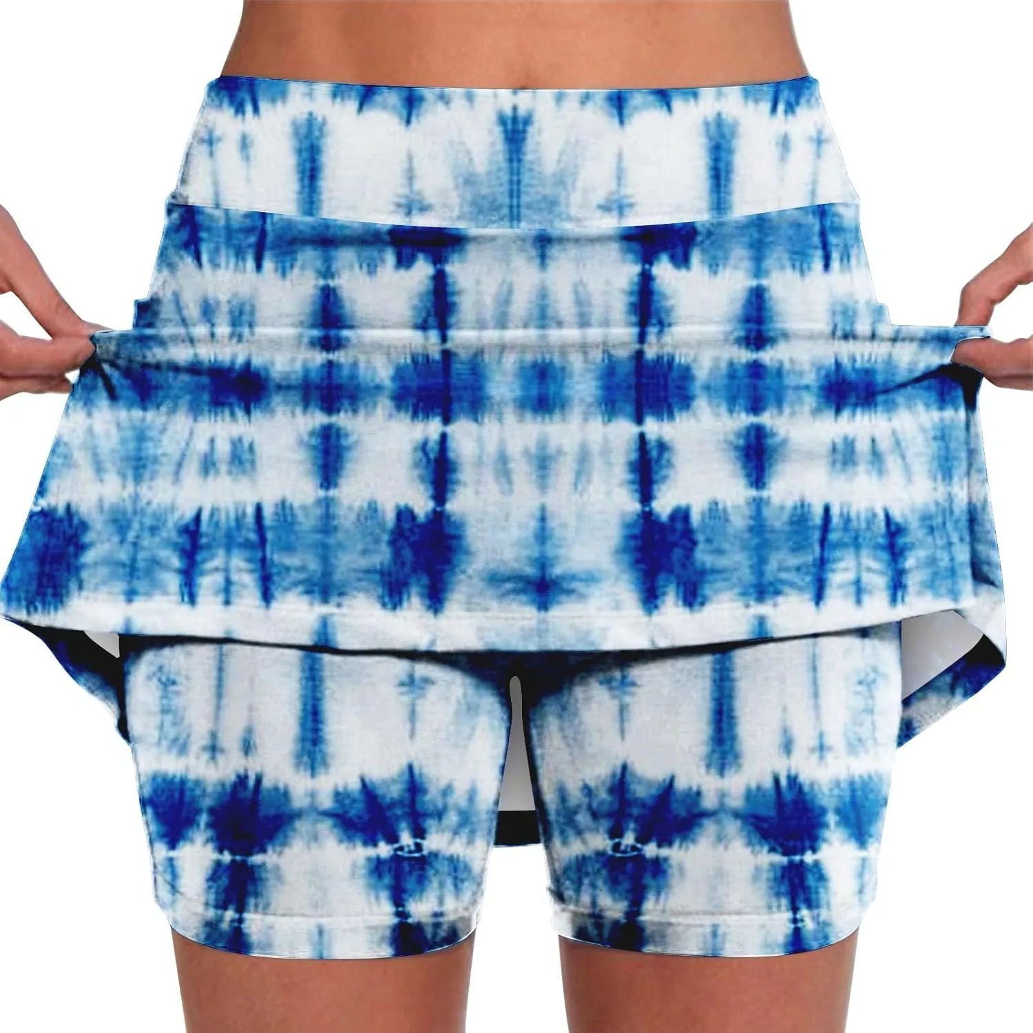 Tennis Skirts for Women Athletic Skort with Shorts High Waist Tummy Control Yoga Skirt Workout Printed Skirt Shorts