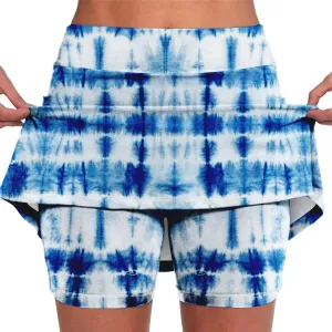 Tennis Skirts for Women Athletic Skort with Shorts High Waist Tummy Control Yoga Skirt Workout Printed Skirt Shorts