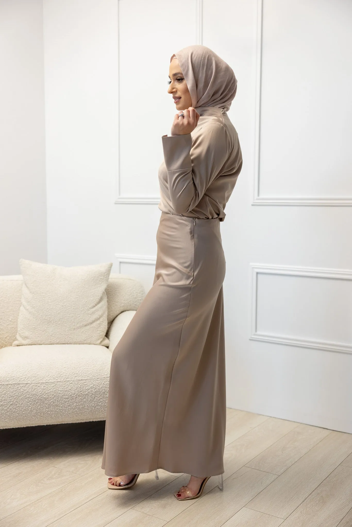 The Crescent Modish Satin Top - Dark Shades