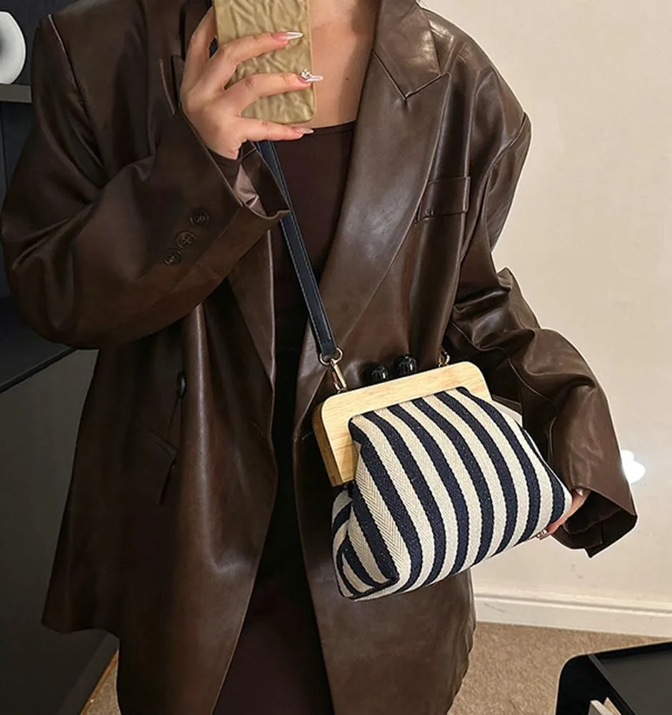 Trendy Clutch Bag Beach Bags For Women Canvas Purses Handbags Evening Bag Summer Crossbody Bag Purse Adjustable Strap 2025