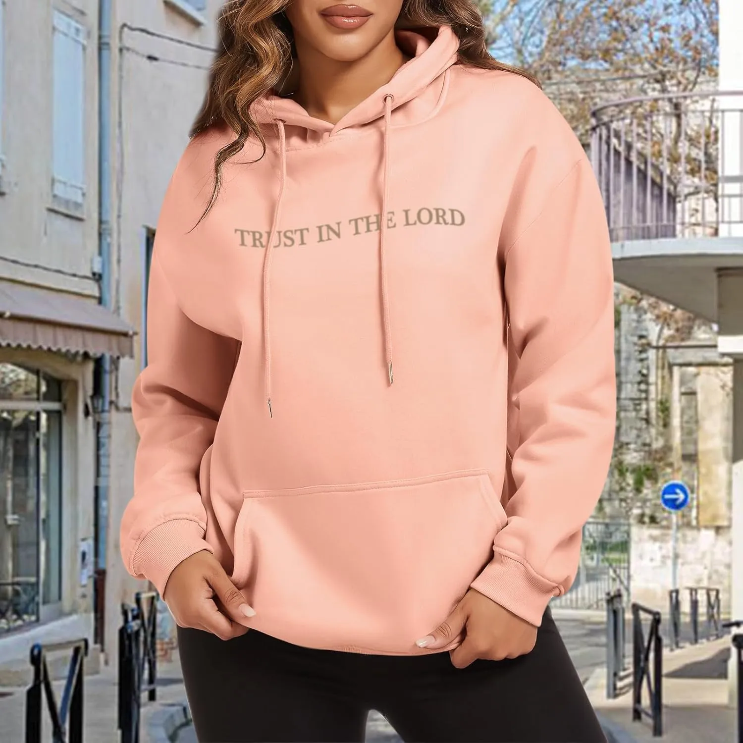 Tuislay Trust In The Lord Graphic Hoodies Christian Faith Sweatshirts For Women Bible Verse Religious Hoodie Pullover Tops