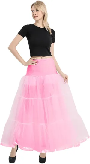 Tulle Skirts for Women Double-Layered Tutu Elastic Waist Floral Print Mesh High Low Asymmetrical A-Line Midi Skirt
