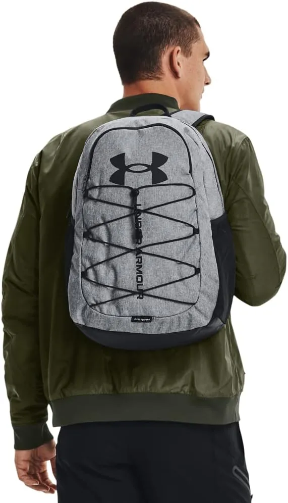Under Armour Unisex-Adult Hustle Sport Backpack , Pitch Gray Medium Heather (012)/Black , One Size Fits All