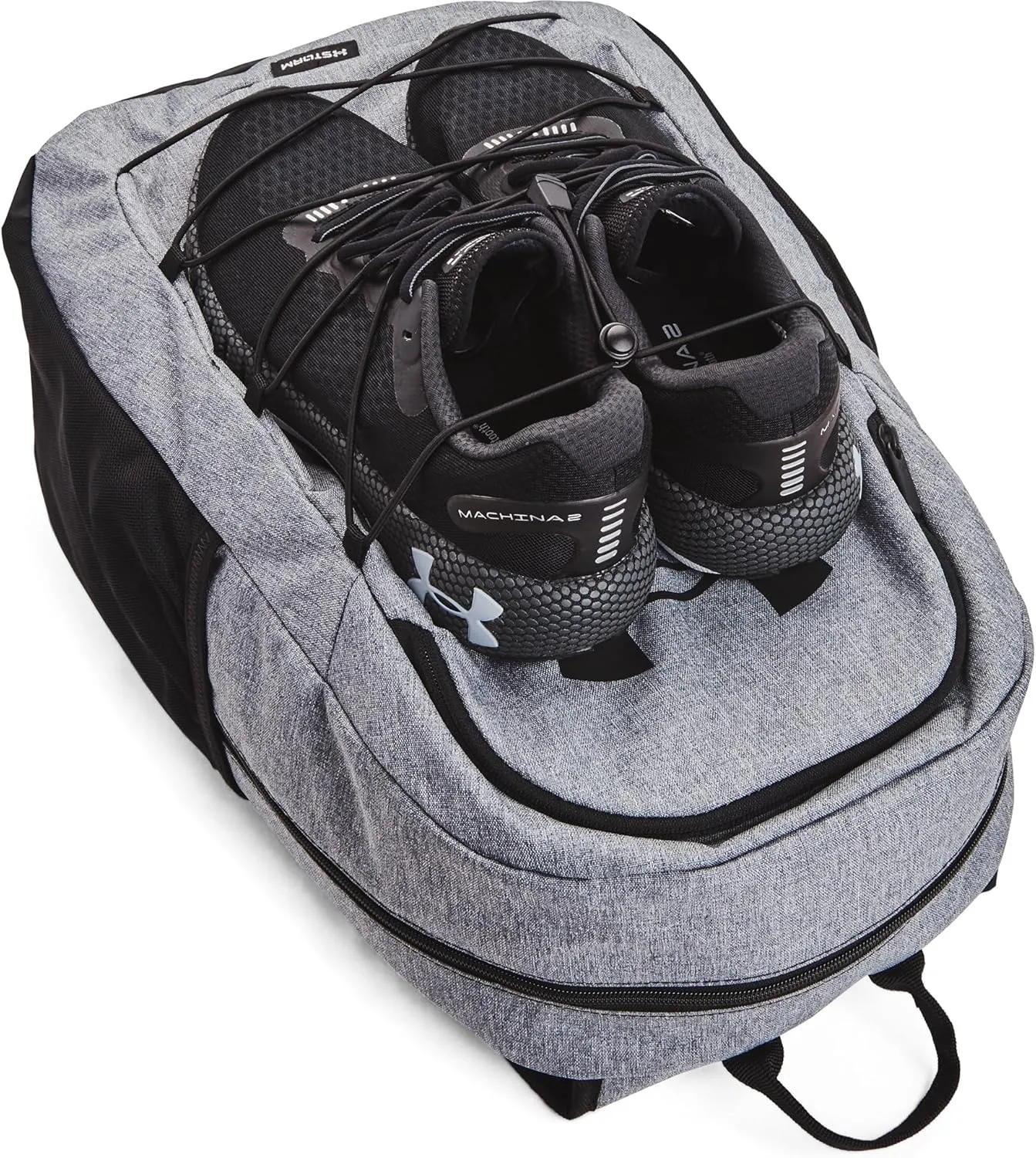 Under Armour Unisex-Adult Hustle Sport Backpack , Pitch Gray Medium Heather (012)/Black , One Size Fits All