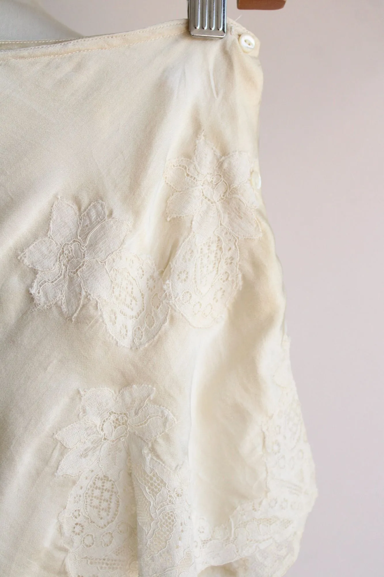 Vintage 1930s 1940s Tap Pant in Winter White Silk
