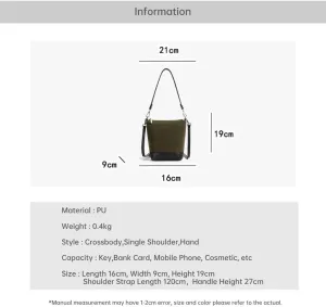 Vintage Frosted Casual Bucket Bag Large Capacity Purse Single Shoulder Bag Premium Sense Crossbody Bag