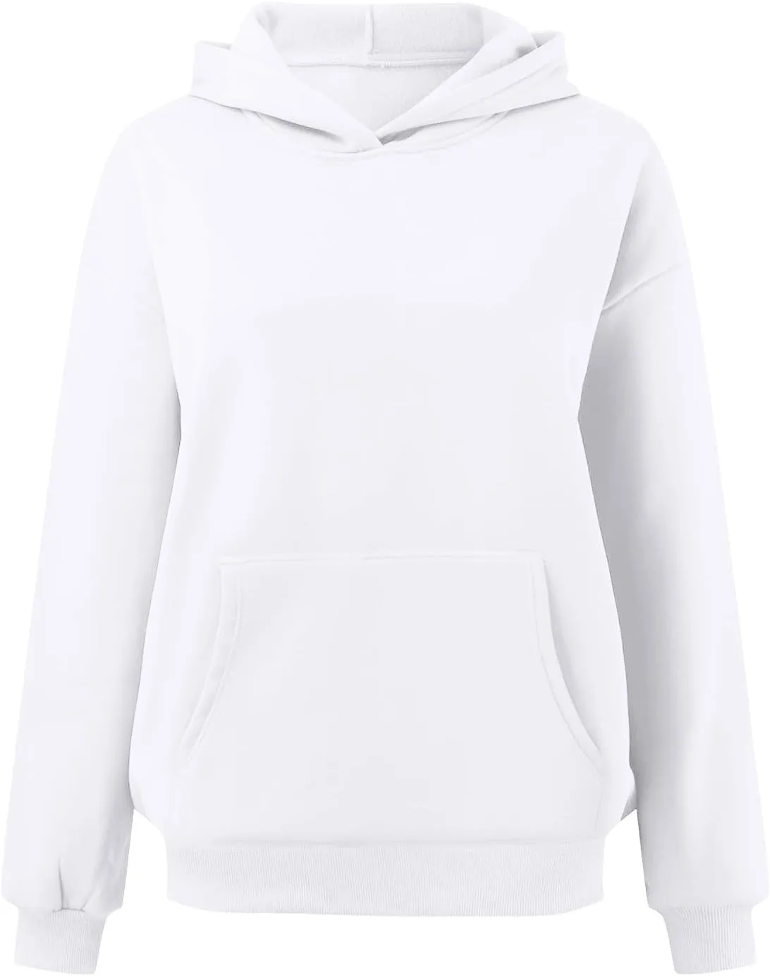 Women Hoodies Sweatshirts Trendy Oversized Hooded Sweater Solid Raglan Sleeve Pockets Pullover Loose Y2K Workout Tops