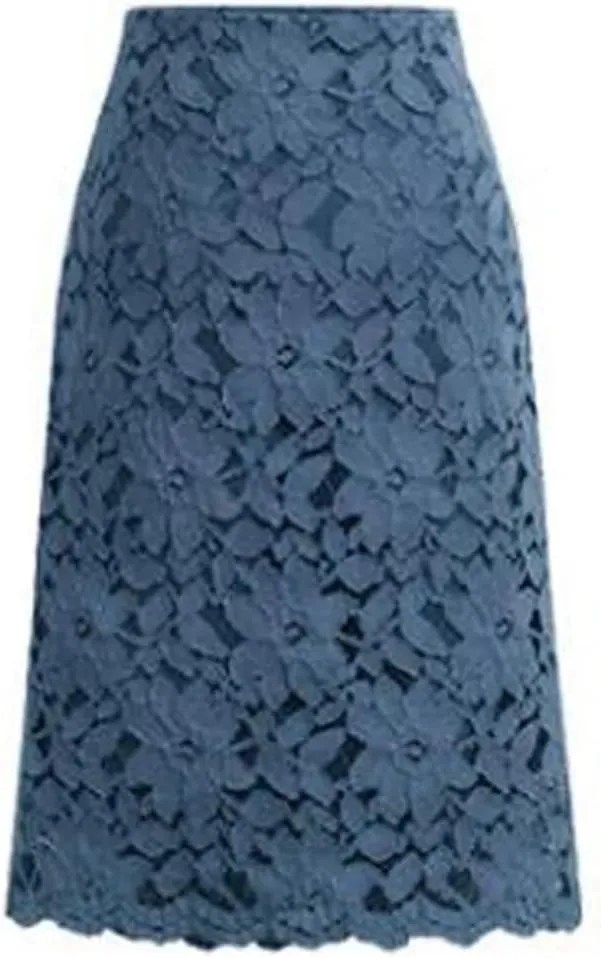 Women Lace Elegant Office Skirts Pencil Bandage Skirt Knee-Length High Waist