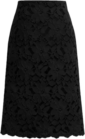 Women Lace Elegant Office Skirts Pencil Bandage Skirt Knee-Length High Waist