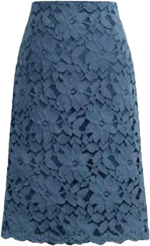 Women Lace Elegant Office Skirts Pencil Bandage Skirt Knee-Length High Waist