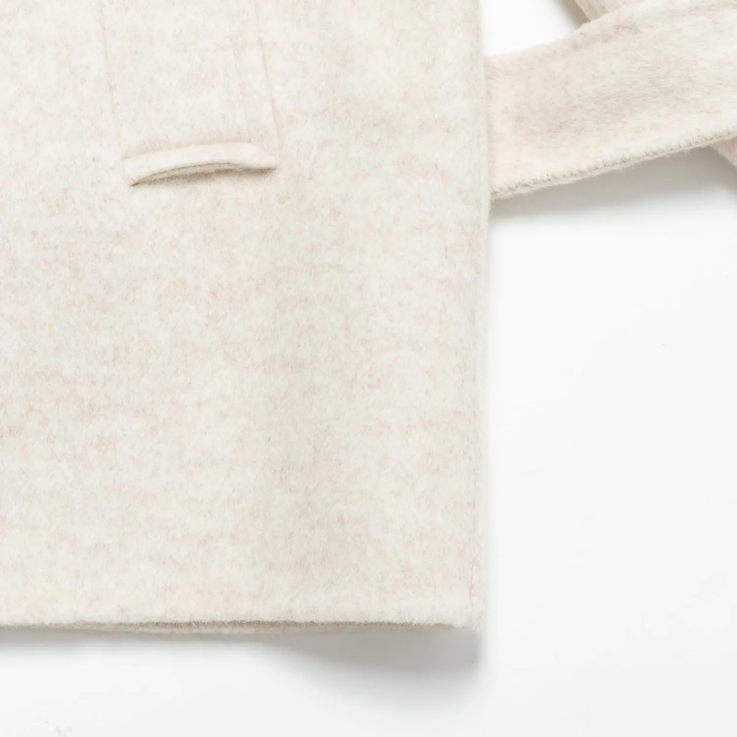 Women Merino Wool Wool Coats Notched Lapel Pea Coat Open Front Trench Overcoat Jackets with Belt