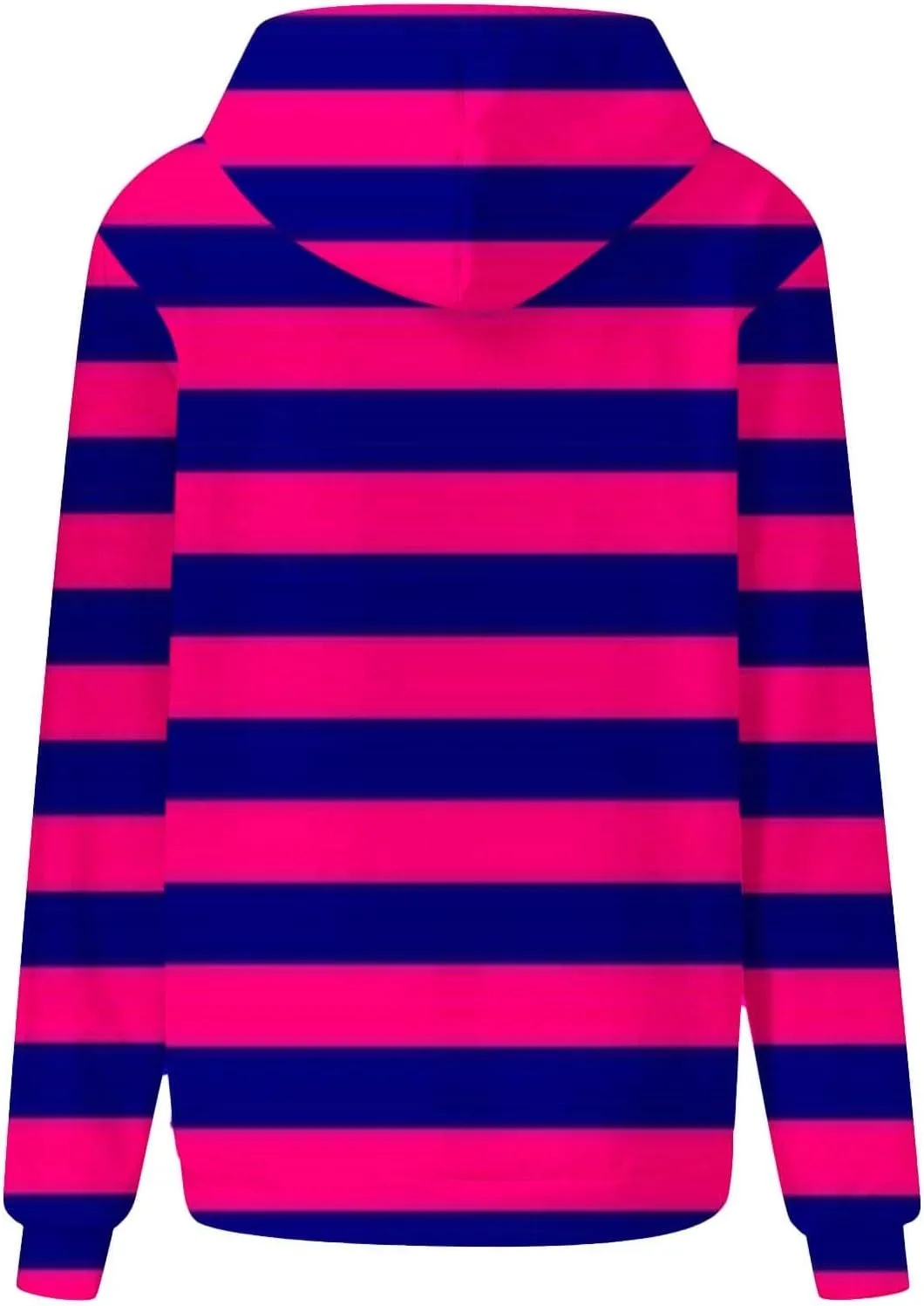Women Oversized Stripe Sweatshirts Long Sleeve Drawstring Hoodies Trendy Fall Tops with Hood Fall Fashion Clothes