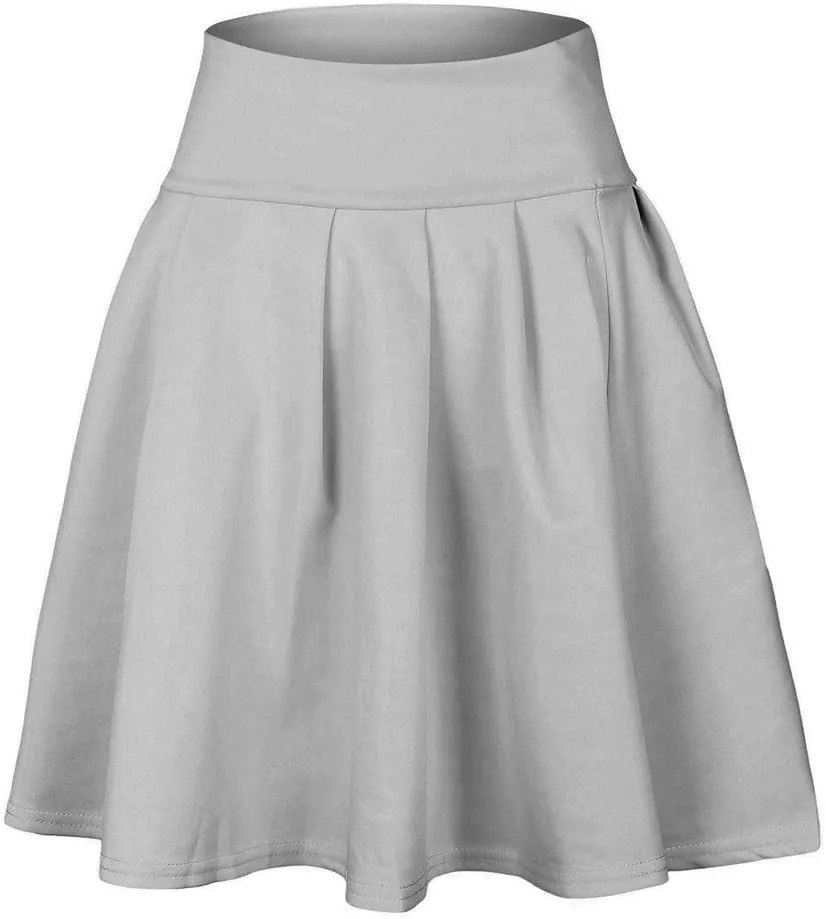 Women's A Line Midi Skirts Ruffle Solid Party Cocktail Mini Skirt Ladies Summer Skirt Pleated Skirts for Party