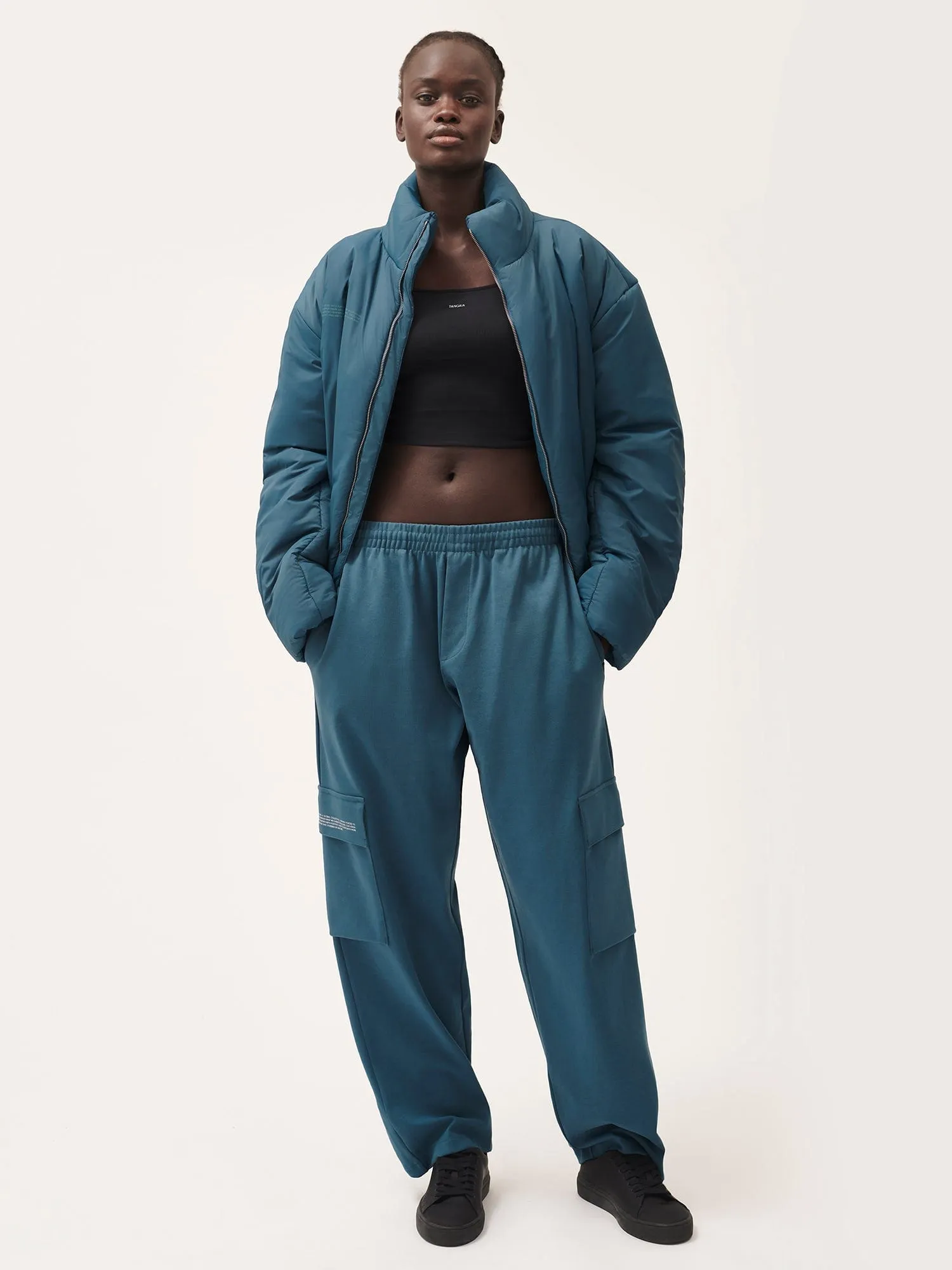 Womens Double Jersey Cargo Track Pantsstorm blue