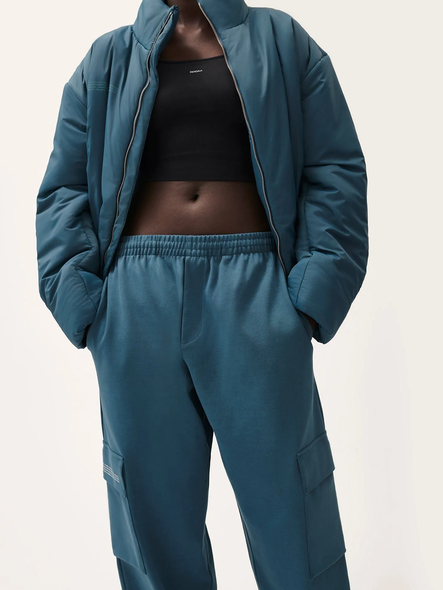 Womens Double Jersey Cargo Track Pantsstorm blue