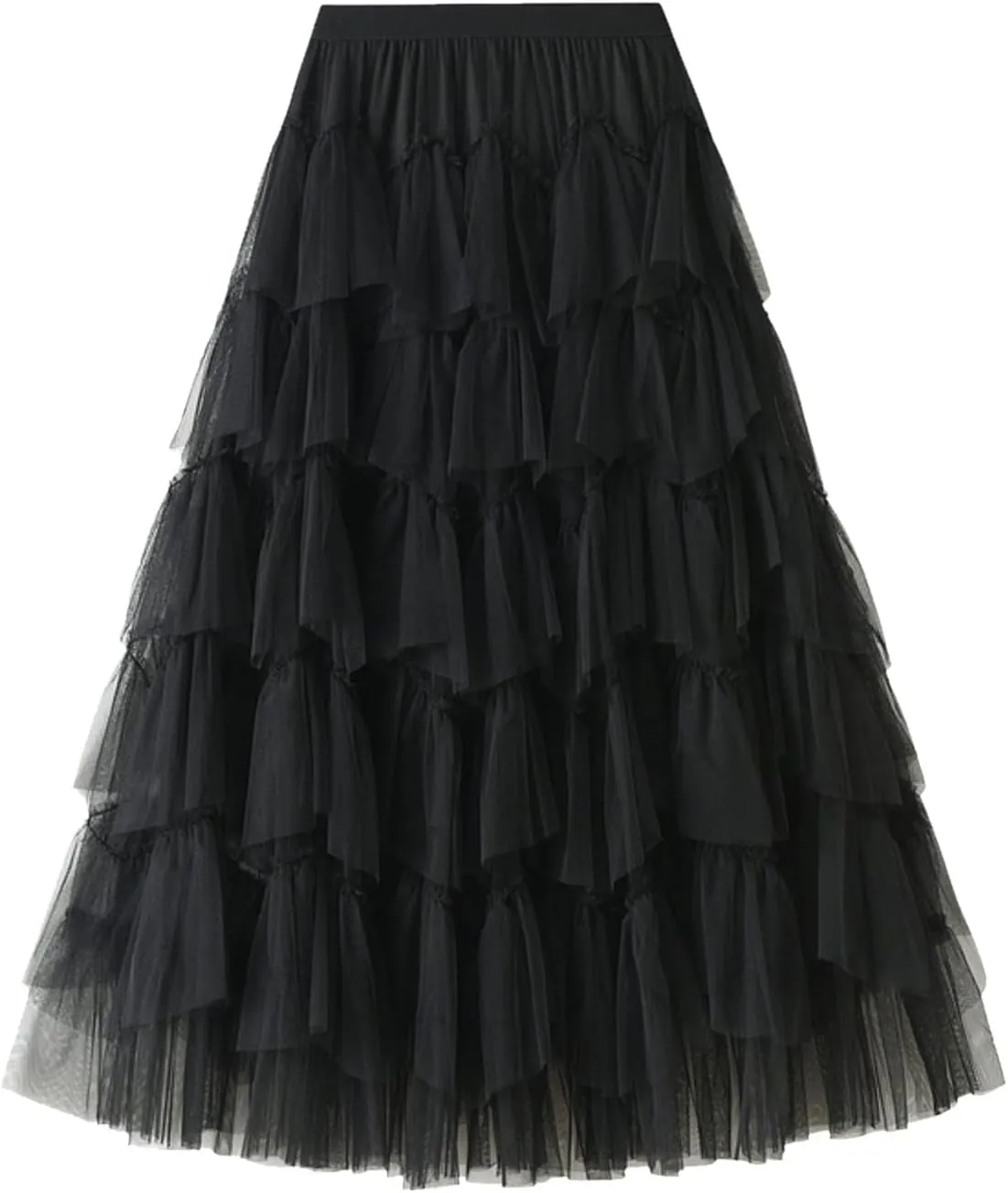 Women's Floral Midi Skirt Layered Heavy Industry Cake Skirts Vintage Irregular Beach Thin Skirt Pleated Cheer