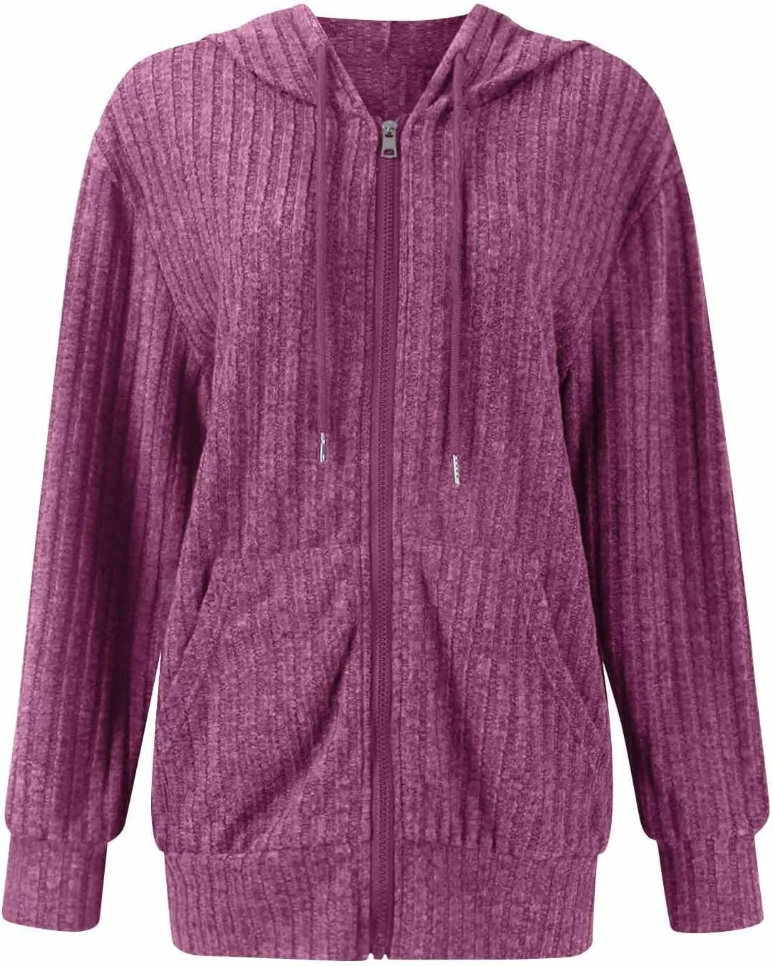 Womens Full Zip Hoodie Y2K Fuzzy Lightweight Oversized Sweatshirt Drawstring Open Cardigan Jacket Fall Winter Outfits