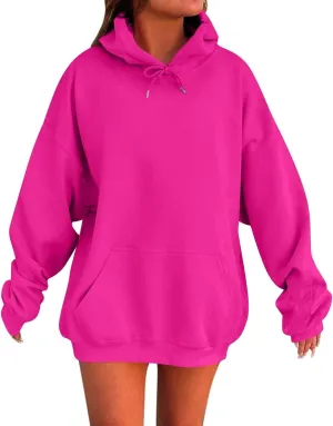 Womens Oversized Hoodie Fall Fashion 2024 Y2k Hoodie Casual Loose Solid Long Sleeve Hooded Sweatshirt with Pockets