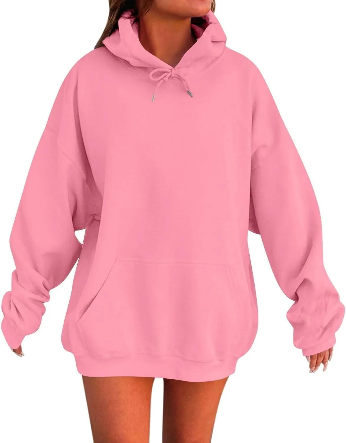 Womens Oversized Hoodie Fall Fashion 2024 Y2k Hoodie Casual Loose Solid Long Sleeve Hooded Sweatshirt with Pockets
