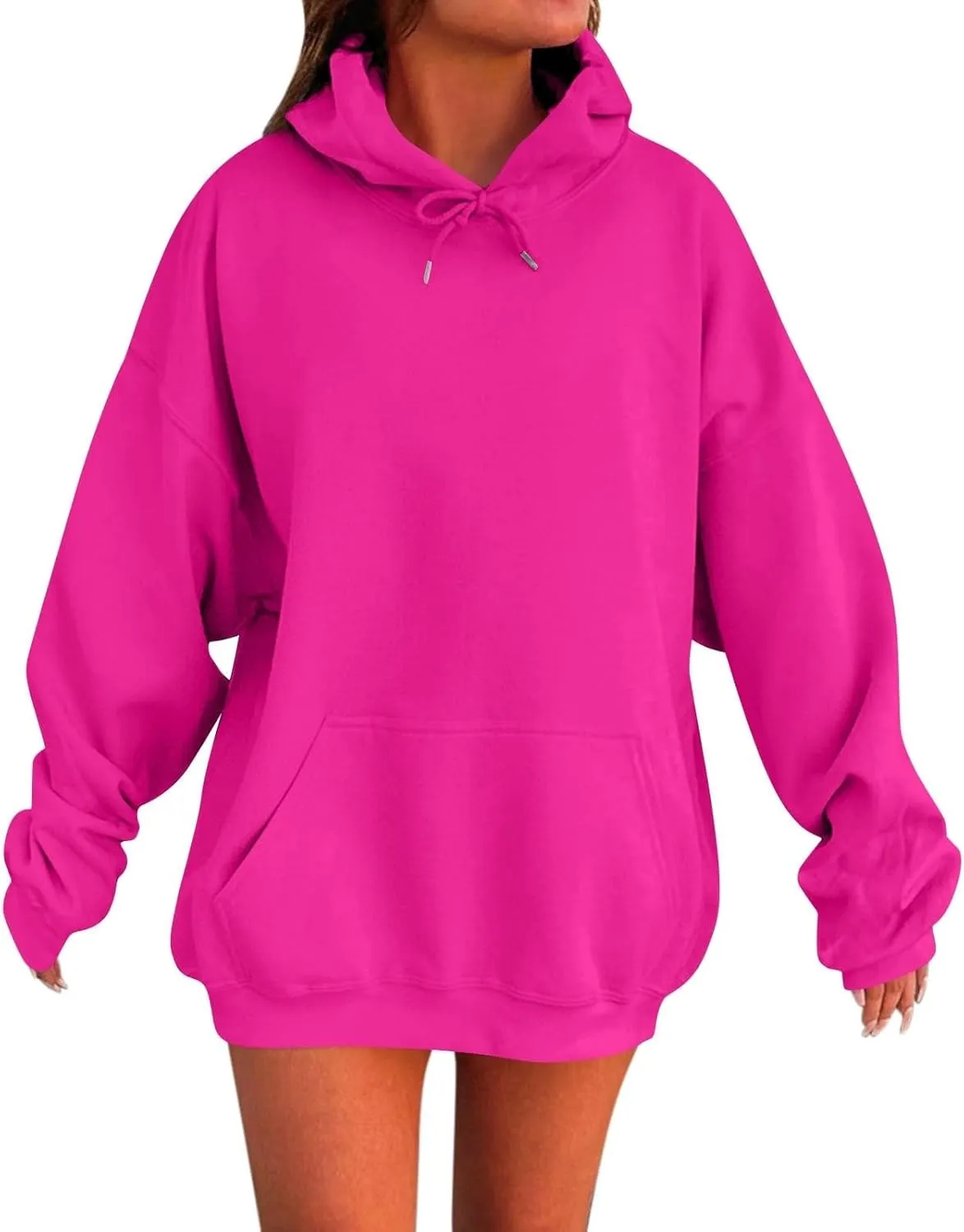 Womens Oversized Hoodie Fall Fashion 2024 Y2k Hoodie Casual Loose Solid Long Sleeve Hooded Sweatshirt with Pockets
