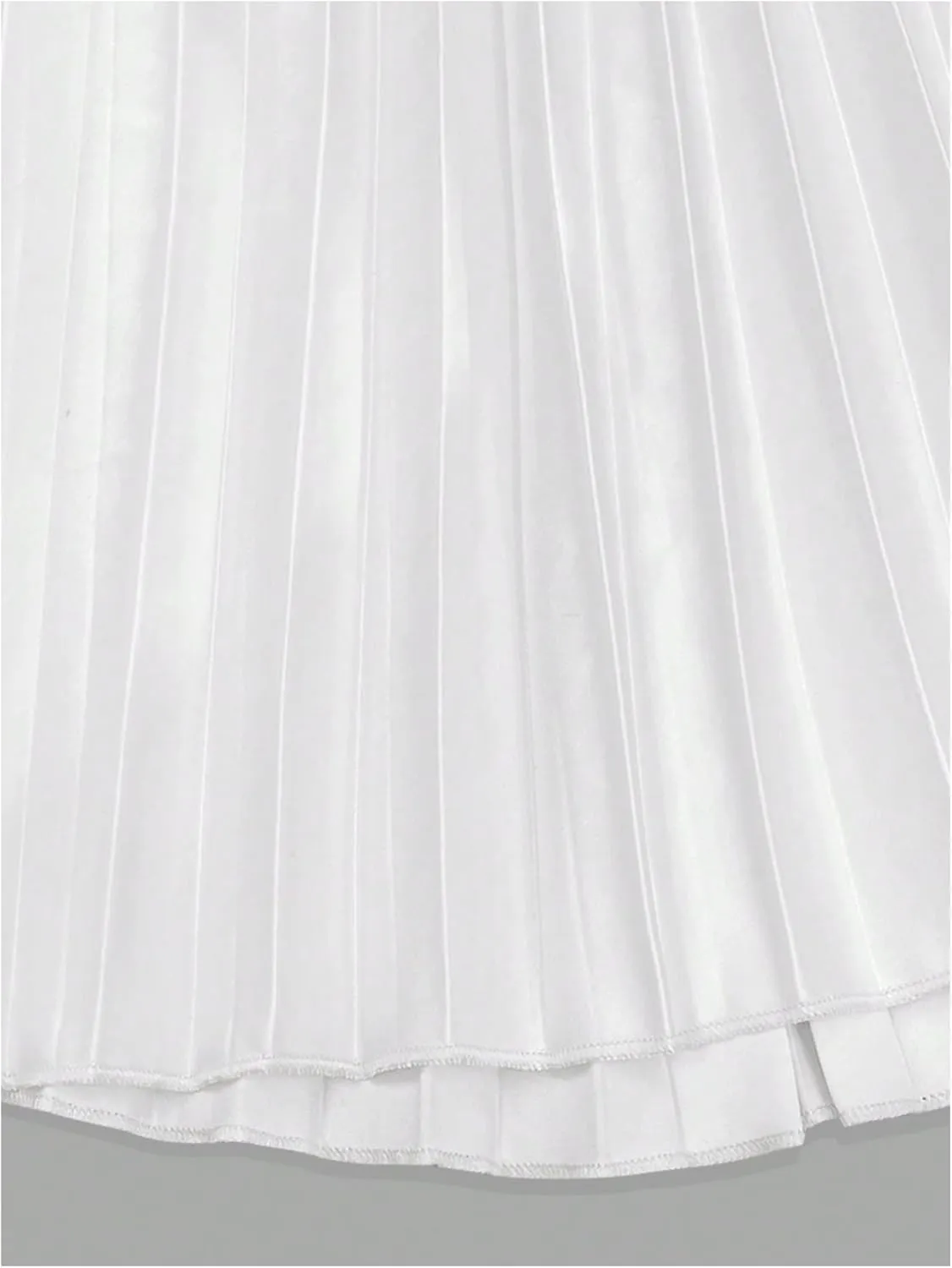 Women's Pleated A Line Midi Skirts Elastic Waist Flared Elegant Office Work Flowy Skirt