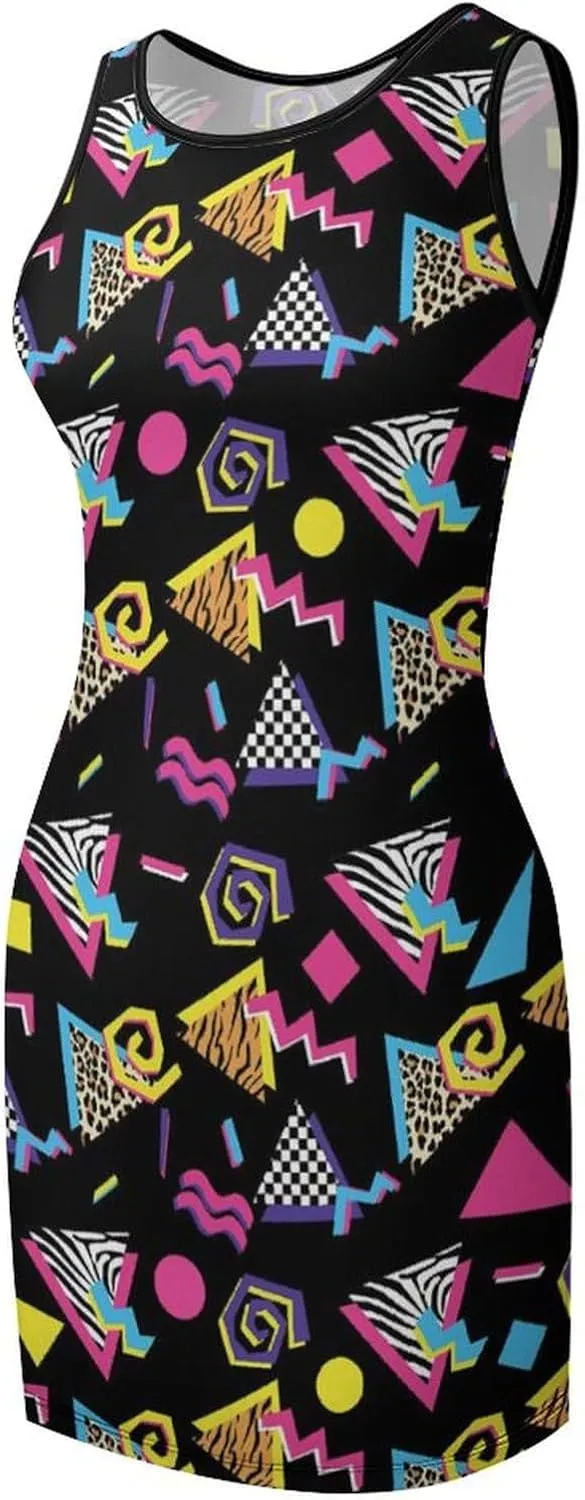 Women's Sleevelee Tank Dress Midi Summer Casual Scoop Neck Tshirt Sundresses