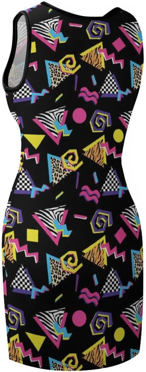Women's Sleevelee Tank Dress Midi Summer Casual Scoop Neck Tshirt Sundresses