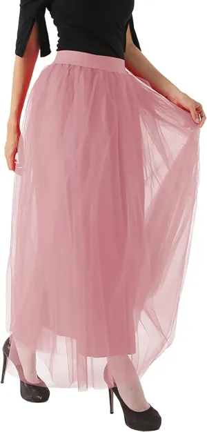 Women's Tiered Layered Mesh Ballet Trim Skirt Prom Party Tulle Tutu A Line Midi Skirt Womens Pleated Cheer Skirts