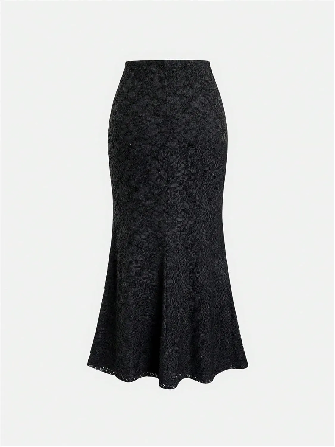 Women's Y2k Floral Lace Skirt Mesh Vintage Fishtail Goth Grunge High Waisted Bodycon Long Skirt