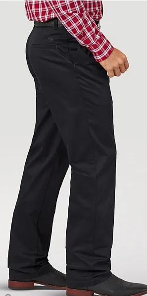 WRANGLER MENS CASUALS PLEATED FRONT RELAXED FIT PANTS IN BLACK STYLE 00097BK