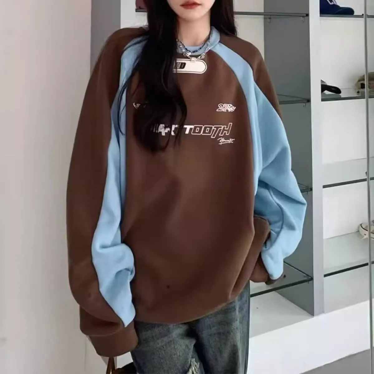 Y2K Unisex Oversized Graphic Sweatshirts for Women Loose Fit - Print Hoodies for Men