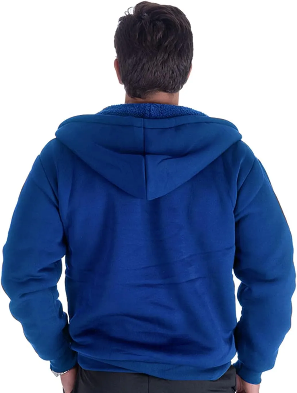 Yasumond Hoodies for Men Zipper Fleece Sweatshirt Heavy Sherpa Lined Hooded Warm Winter Coats Big Tall