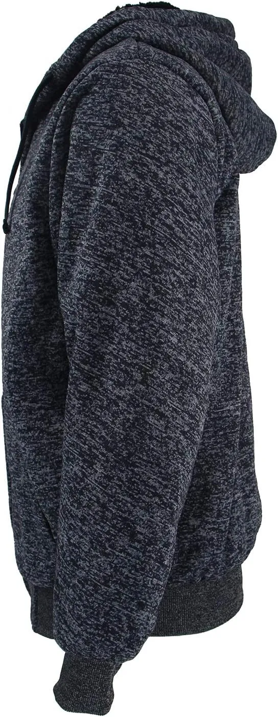 Yasumond Hoodies for Men Zipper Fleece Sweatshirt Heavy Sherpa Lined Hooded Warm Winter Coats Big Tall