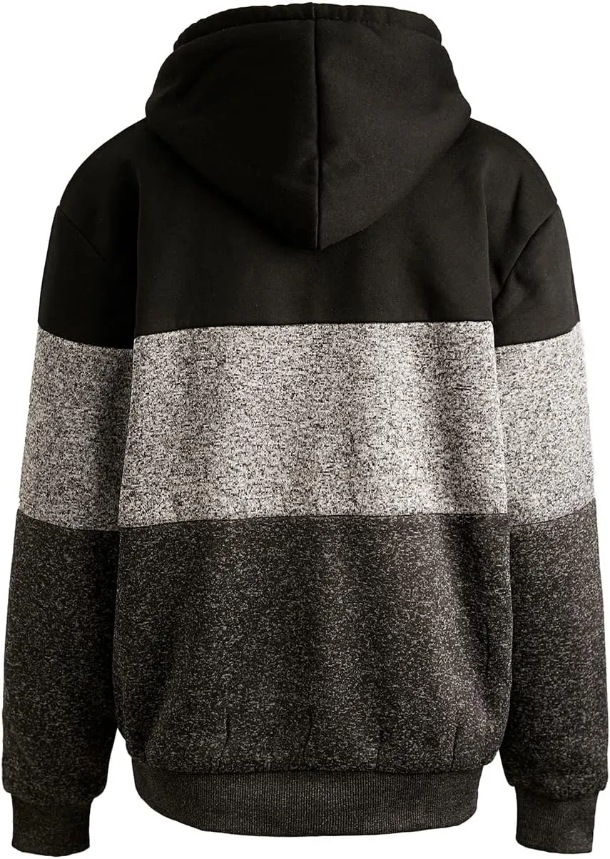 Yasumond Hoodies for Men Zipper Fleece Sweatshirt Heavy Sherpa Lined Hooded Warm Winter Coats Big Tall