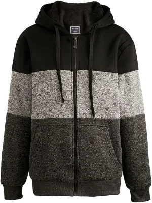 Yasumond Hoodies for Men Zipper Fleece Sweatshirt Heavy Sherpa Lined Hooded Warm Winter Coats Big Tall
