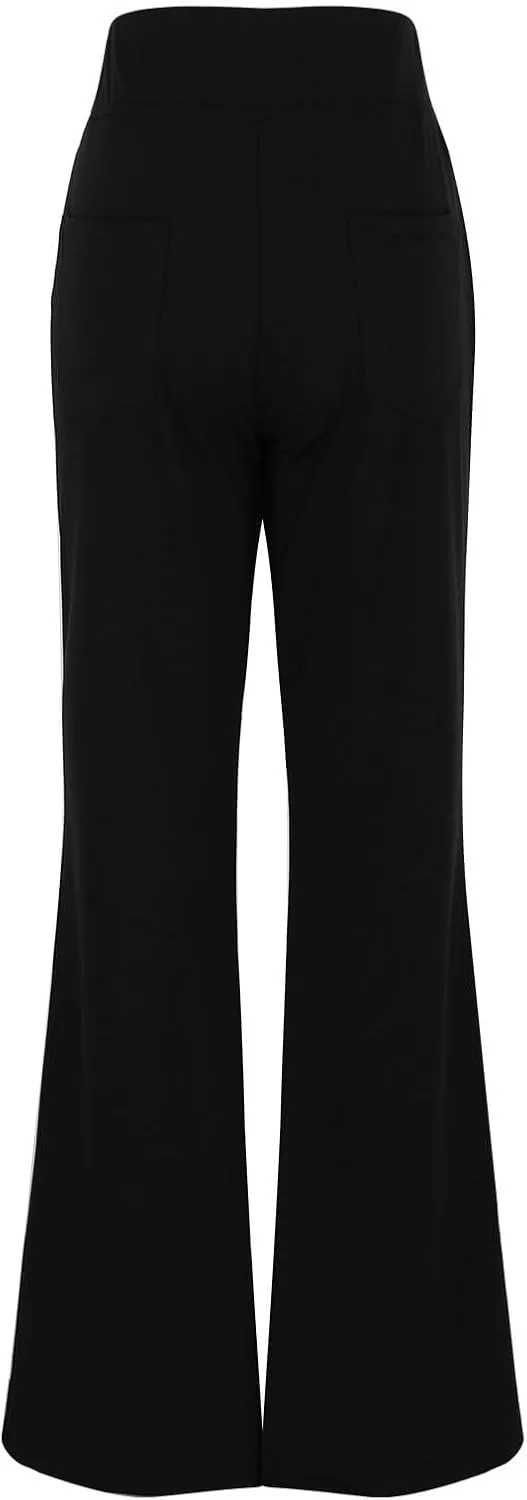 Yoga Dress Pants for Women Bootcut High Waisted Work Pants Stretchy Trousers Pull On Office Slacks with Back Pockets