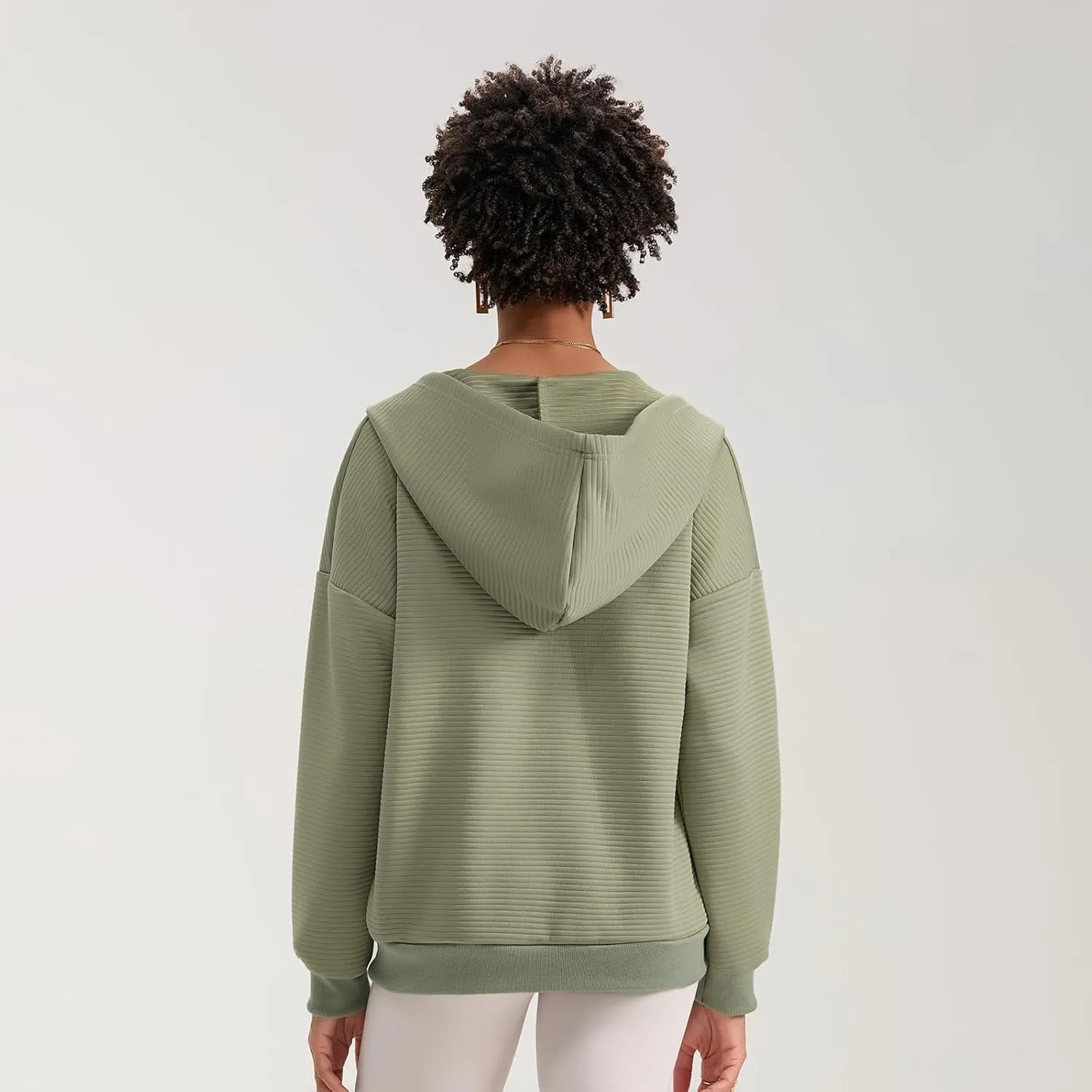 Yuemengxuan Womens Zip Up Hoodies Long Sleeve Oversized Sweatshirts Casual Jackets Sweater Spring Outfits 2025 Fashion